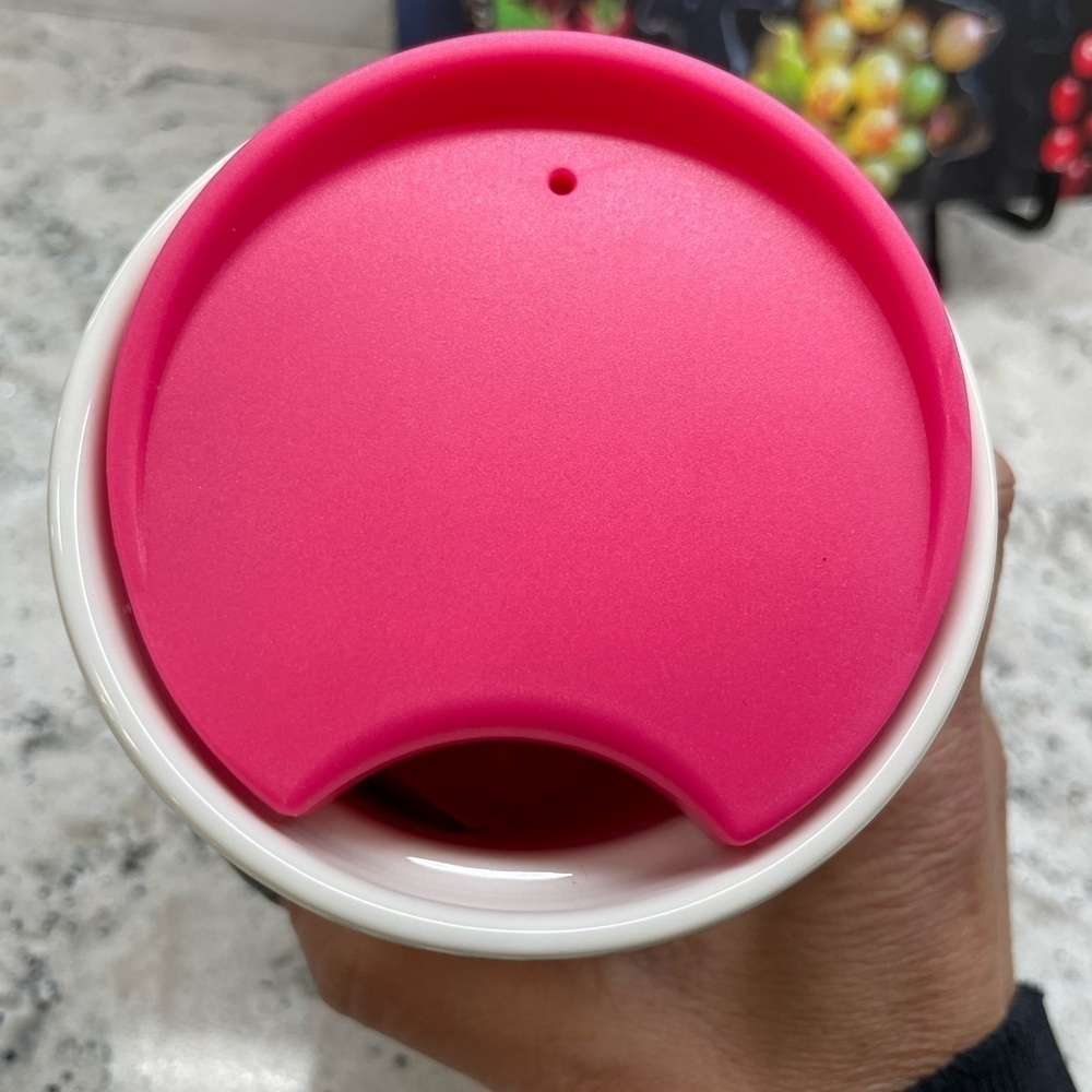 Starbucks 2024 Iridescent Luster Silver Pink Checkered Ceramic Mug Tumbler. NWT! - Picture 5 of 8